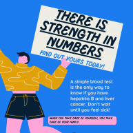 For cantonese community Strength in numbers i3.e. blood tests ad